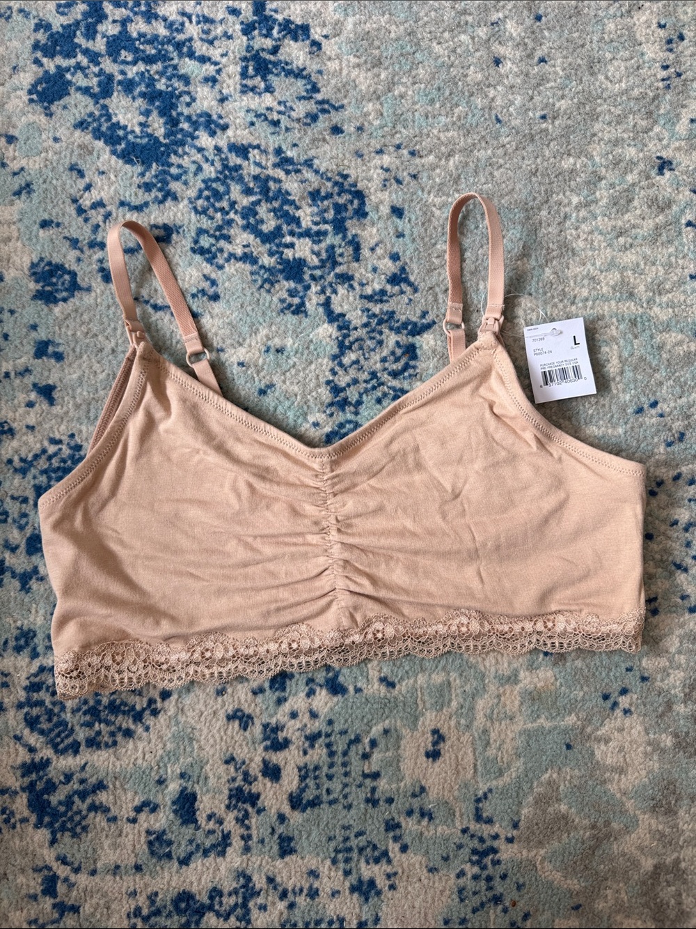 A Pea in the Pod Blush Lace-Trim Wireless Convertible Nursing Bra
